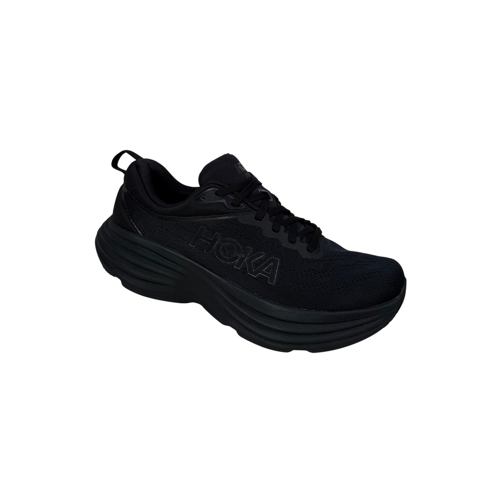 Hoka Bondi 8 Womens Running Shoes Size 9 B Black on‎ Black 1127952 BBLC